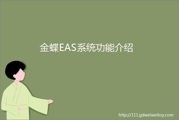 金蝶EAS系统功能介绍